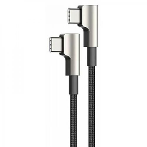 AUKEY CB-CMD37 Black OEM nylonowy kabel USB C - USB C | 1m | wtyki 90 stopni | 3A | 60W PD | 20V