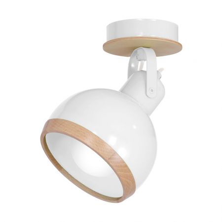 Milagro Oval White MLP8650 kinkiet lampa ścienna 1x60W E27 biały połysk / brązowy