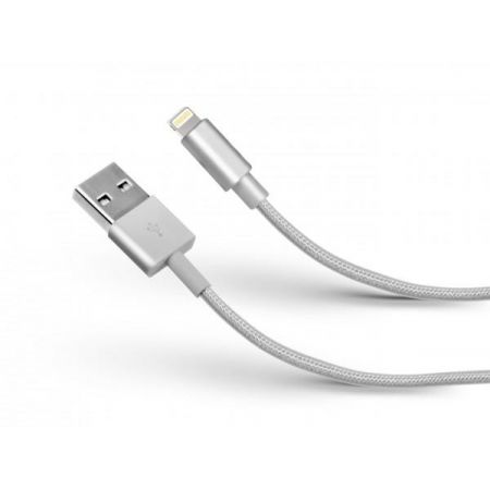 SBS USB-Lightning MFI 1m w otulinie Srebny