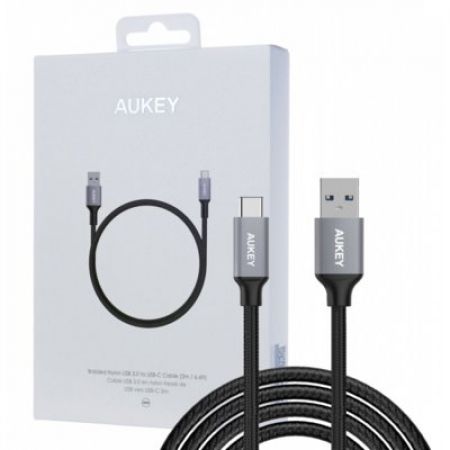 AUKEY CB-CD3 ultraszybki nylonowy kabel Quick Charge USB C-USB 3.0 | 2m | 5 Gbps