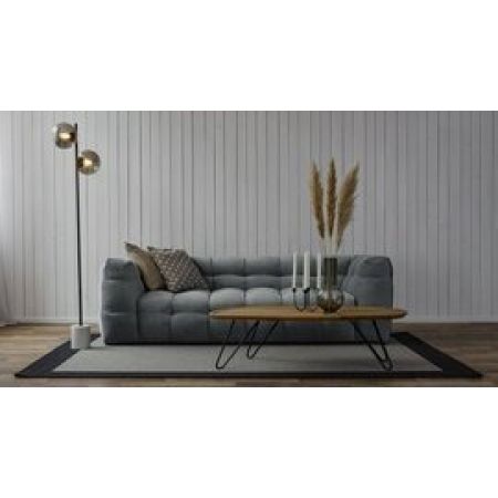 Nordic line :: tapicerowana sofa michelin szara 236x68x105