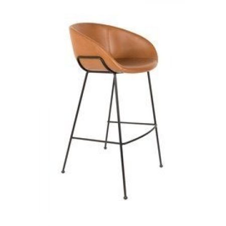 Zuiver :: krzesło barowe/hoker feston brązowy wys. 98,5 cm