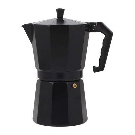 Kawiarka aluminiowa ciśnieniowa odelo quality line black - kafetiera na 12 filiżanek espresso