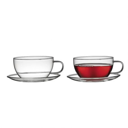 Filiżanki do kawy i herbaty szklane ze spodkami Kuchenprofi assam 250 ml 2 szt. Küchenprofi