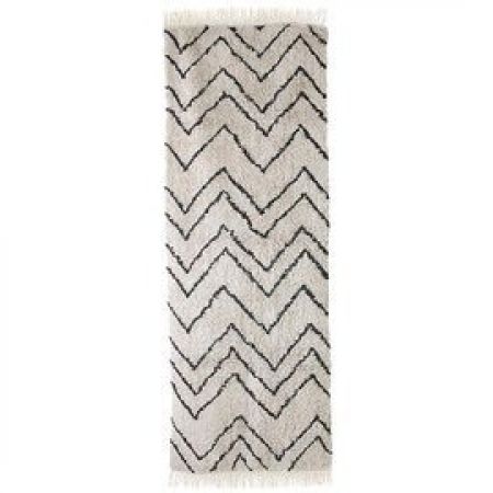 Hkliving :: dywan bawełniany zigzag biały 75x220 cm