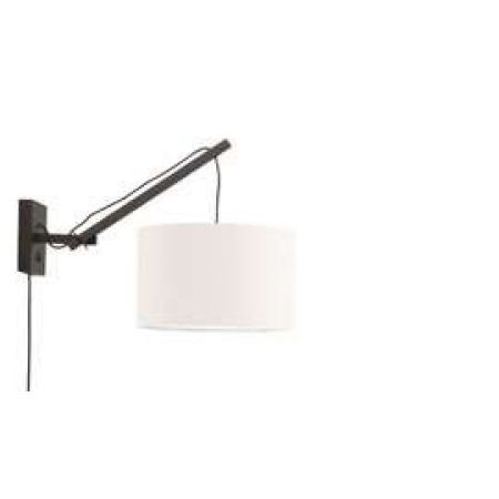 Good&mojo :: lampa ścienna / kinkiet anders czarny / klosz biały śr. 32 cm