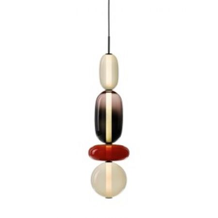 Bomma :: lampa wisząca pebbles czarno-czerwona wys.118,2 cm