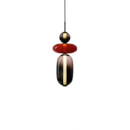 Bomma :: lampa wisząca pebbles czarno-czerwona wys. 79 cm