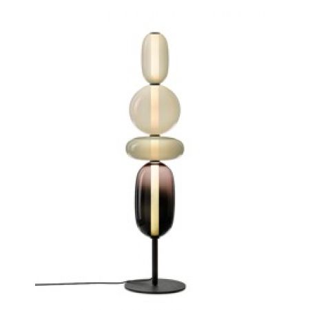 Bomma :: lampa podłogowa pebbles transparentno-czarna wys. 132,6 cm