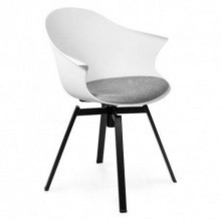 Krzesło obrotowe altea z podłokietnikami białe/szare Malo design