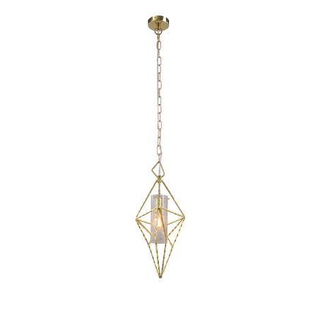 Lampa wisząca Dingolay w kształcie kryształu 49 cm złota Selsey
