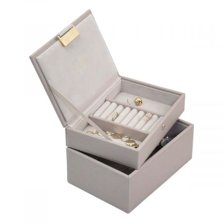 Pudełko na biżuterię 2-poziomowe (taupe) mini classic stackers