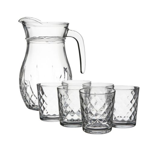 Dzbanek do wody i napojów szklany ze szklankami karo 1,2 l Altom design