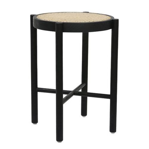 Hk living :: stołek drewniany retro czarny