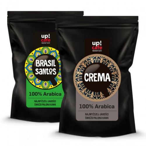 Zestaw kaw ziarnistych UPCAFE Brasil Santos + Crema