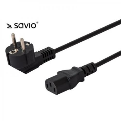 Elmak Kabel zasilający SAVIO CL-98 C13/ C/F Schuko kątowy 1,8m