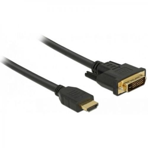 Delock Kabel HDMI - DVI-D 2m M/M czarny dual link pozłacane styki