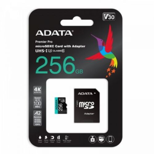 Adata Karta pamięci microSD Premier Pro 256 GB UHS1 U3 V30 A2 + adapter
