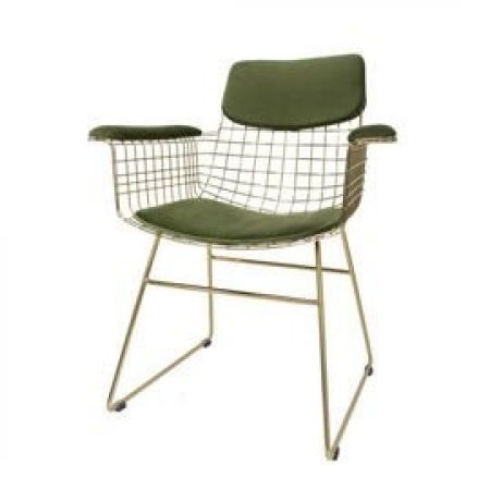 Hkliving :: zestaw zielonych podkładek do krzesła wire