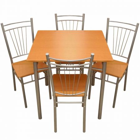Zestaw stół i krzesła Dorota D01019 1+4 srebrny – wiśnia Merkury Market