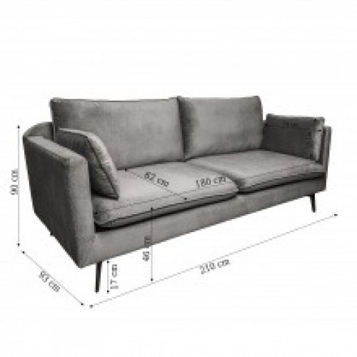 Sofa do salonu famous 210 cm szara welur Invicta