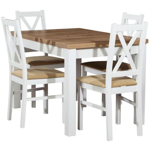 Zestaw stół i krzesła Hebe 1+4 st30 120x80 +W113 wotan/biały Merkury Market