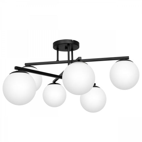 Luminex Daga 3149 plafon lampa sufitowa 6x60W E27 czarny/biały