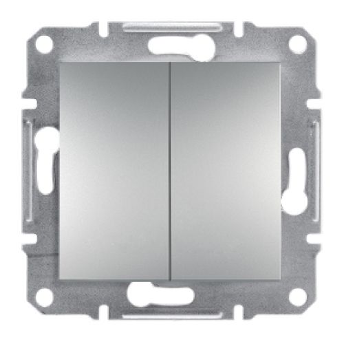 Przycisk podwójny Schneider Asfora EPH1100361 aluminium