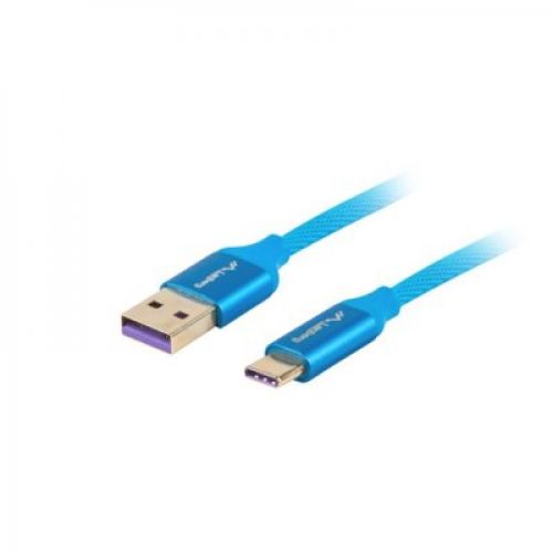 LANBERG Kabel Premium USB CM - AM 2.0 1m niebieski 5A, pełna miedź