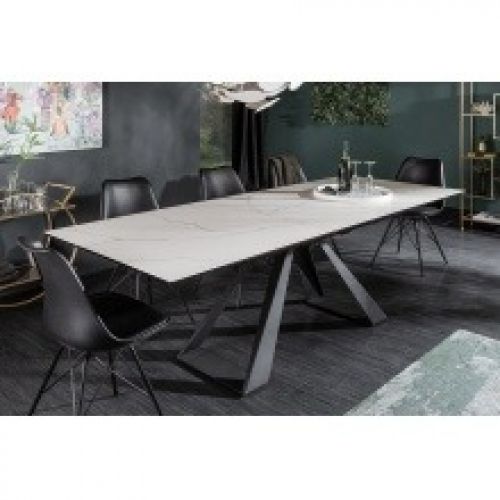 Rozkładany stół ze szkła concord 180-230x90 cm efekt marmuru Invicta