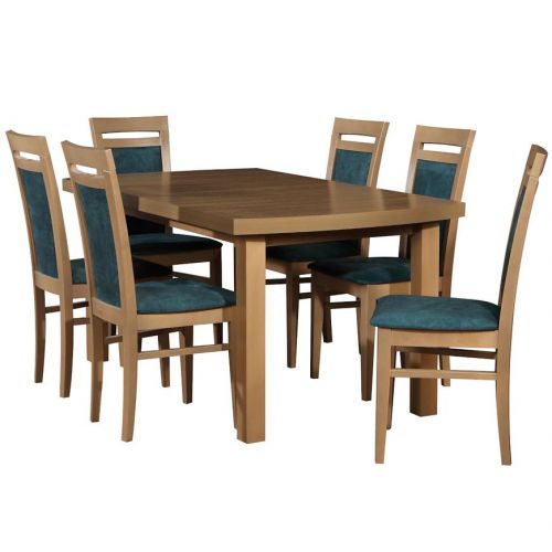 Zestaw stół i krzesła Cyryl 1+6 st34 160x90+40 + W18 wotan Merkury Market