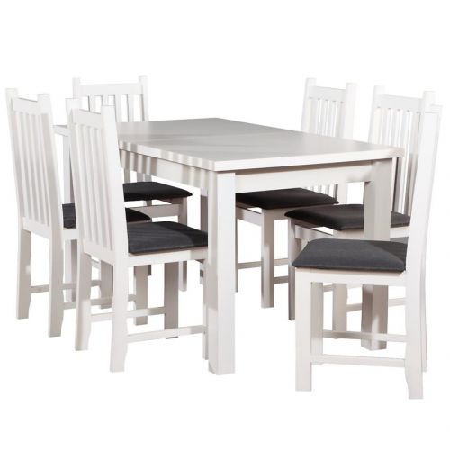Zestaw stół i krzesła Heron 1+6 st28 140x80+40 +W77 biały Merkury Market