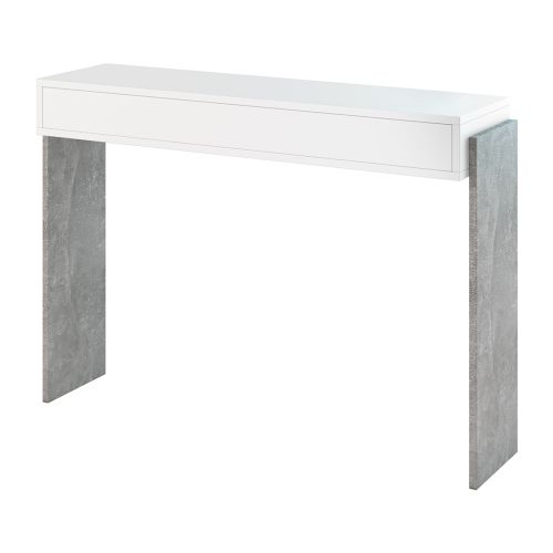 Konsola Whitieves 110 cm biała-beton Selsey