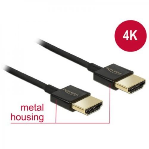 Delock Kabel HDMI-HDMI High Speed Ethernet 4K 3D Slim 3m czarny