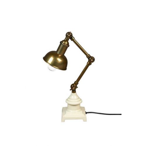 Dutchbone :: lampa biurkowa verona mosiężno-beżowa szer. 11,5 cm