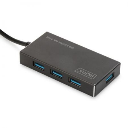 Digitus HUB/Koncentrator 4-Portowy USB 3.0 SuperSpeed, aktywny, aluminium