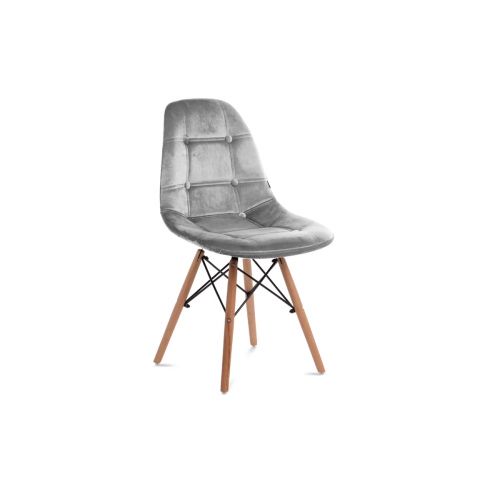 Nowoczesne krzesło welurowe szare MICO 