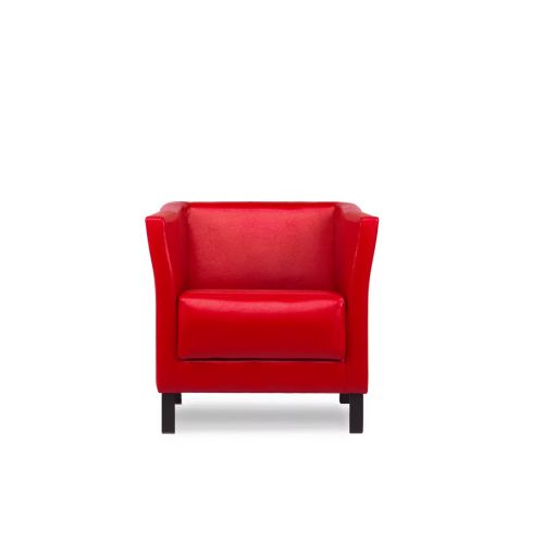 Fotel do poczekalni ekoskóra czerwony ESPECTO 