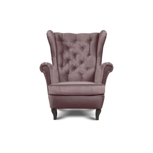 Pikowany fotel uszak różowy BROMO 