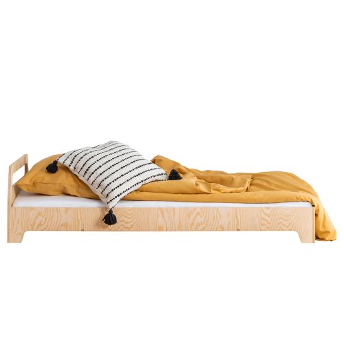 Łóżko drewniane dla dziecka Kyori z zagłówkiem Selsey