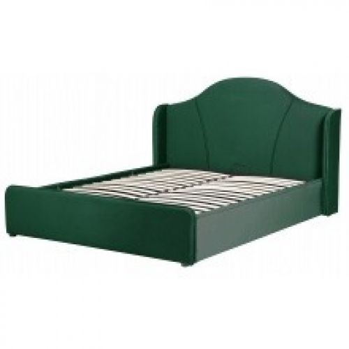 łóżko tapicerowane sunrest 160x200 welurowe zielone z pojemnikiem Lectus