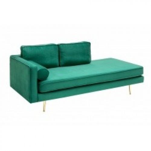 Sofa welurowa diva 195 cm butelkowa zieleń/złote nóżki Invicta