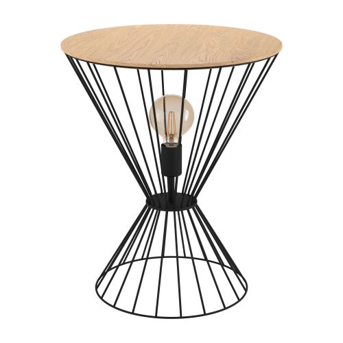 Eglo Desierto 99794 lampa stołowa lampka 1x40W E27 drewno/czarna