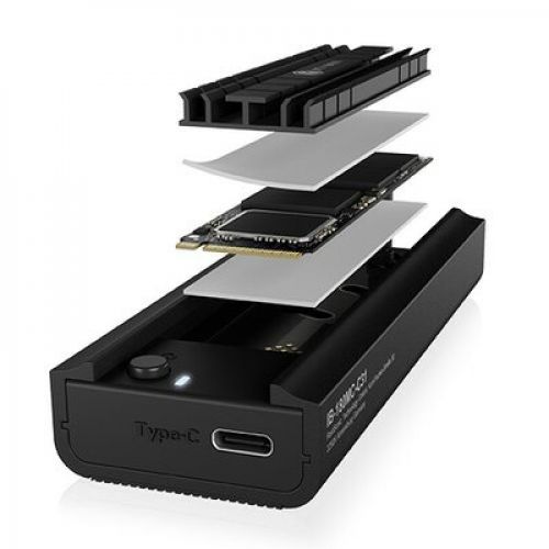 IcyBox Stacja dokująca IB-180MC-C31 M.2 NVMe&SATA Docking, USB 3.2 (Gen2) Type-C, Aluminium
