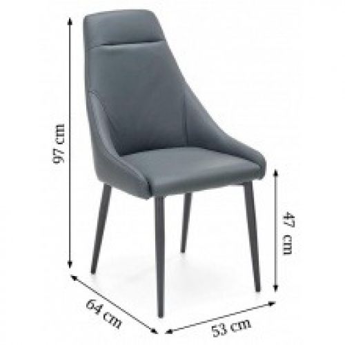 krzesło tapicerowane k465 szare ekoskóra Halmar