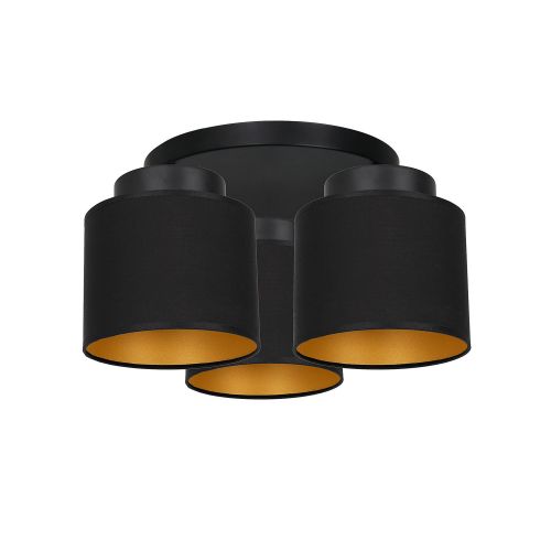 Luminex Frodi 3179 plafon lampa sufitowa 3x60W E27 czarny/złoty