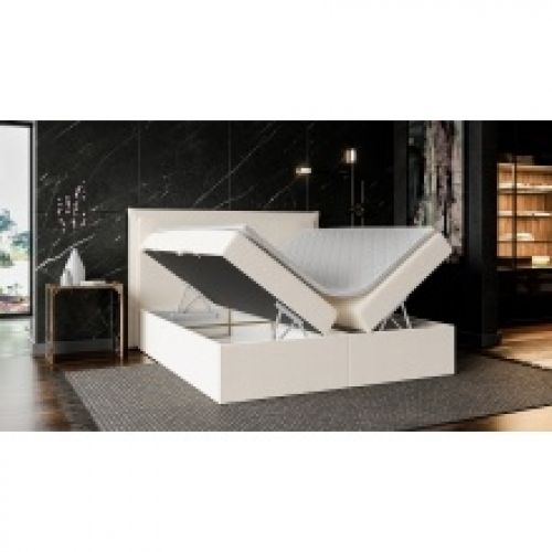 łóżko kontynentalne arvada 140/160/180x200 cm z 2 pojemnikami, jasnobeżowe Lectus