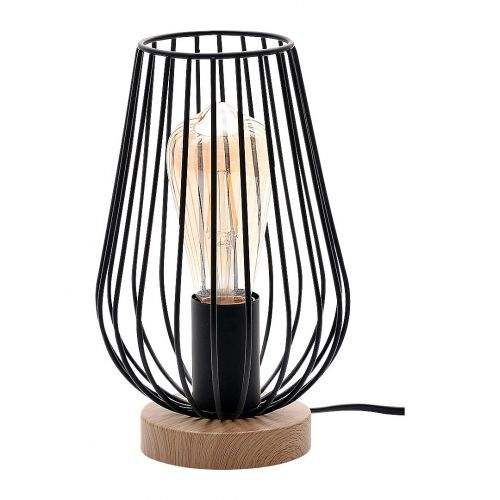Rabalux Gremio 6915 lampa stołowa lampka 1x40W E27 czarna/drewniana
