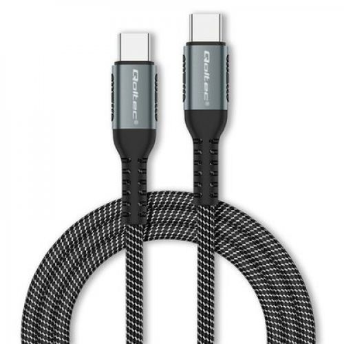 Qoltec Kabel USB 2.0 typ C | USB 2.0 typ C 100W | QC 3.0 | PD | 1m |    Czarny