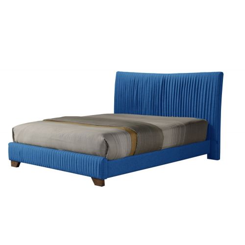 Łóżko tapicerowane Bratan 180x200 cm niebieskie Selsey